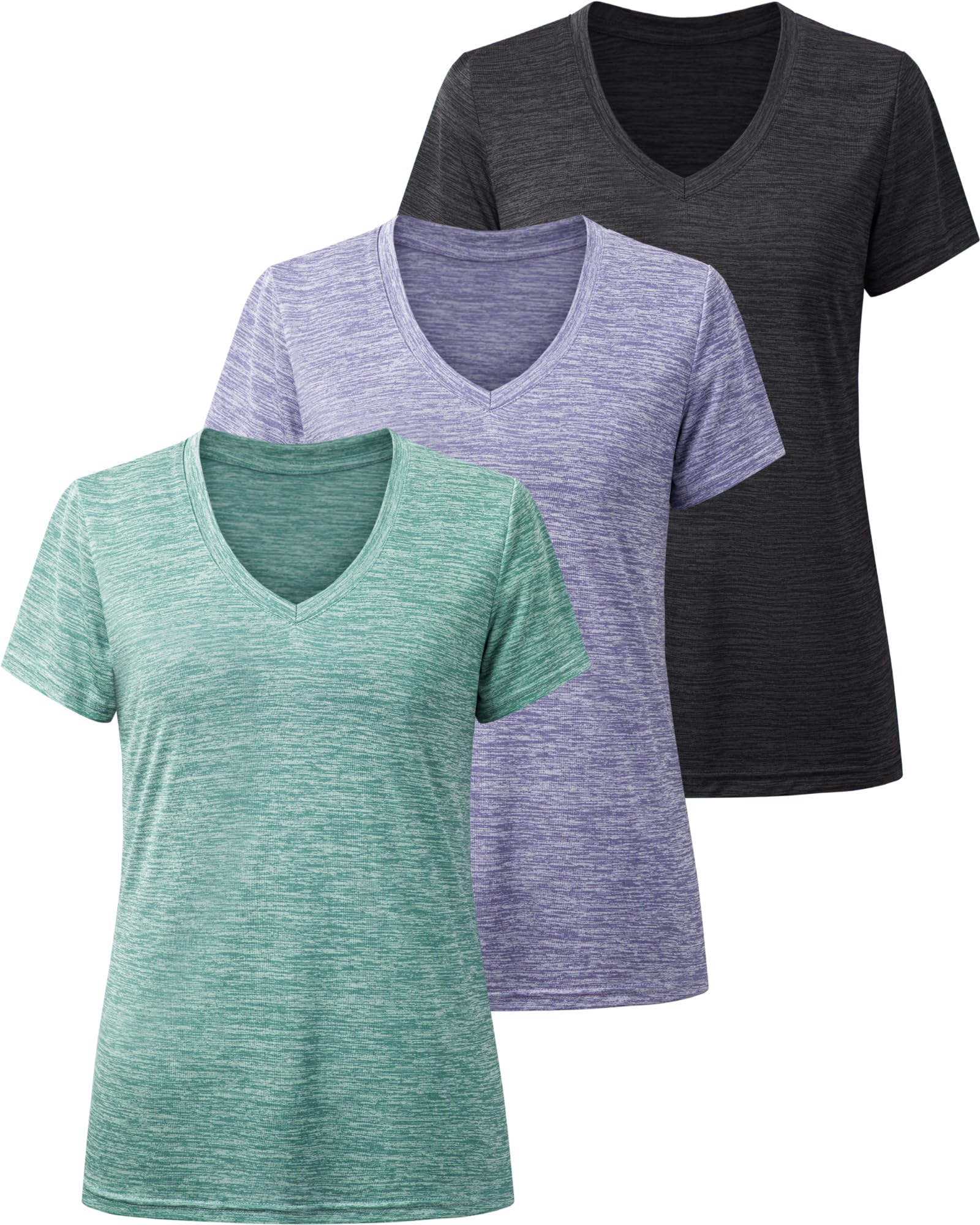 BALENNZ Workout Shirts for Women, Moisture Wicking Quick Dry Active Athletic Women's Gym Performance T Shirts