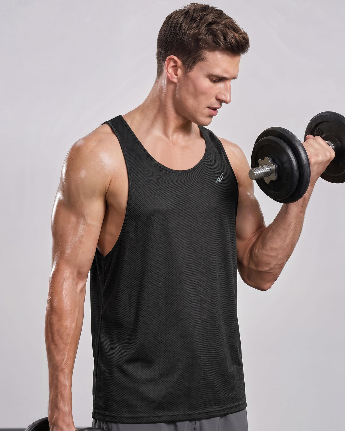 3 Pack Breathable Mesh Mens Tank Top Y-Back Workout Muscle Shirts for Gym