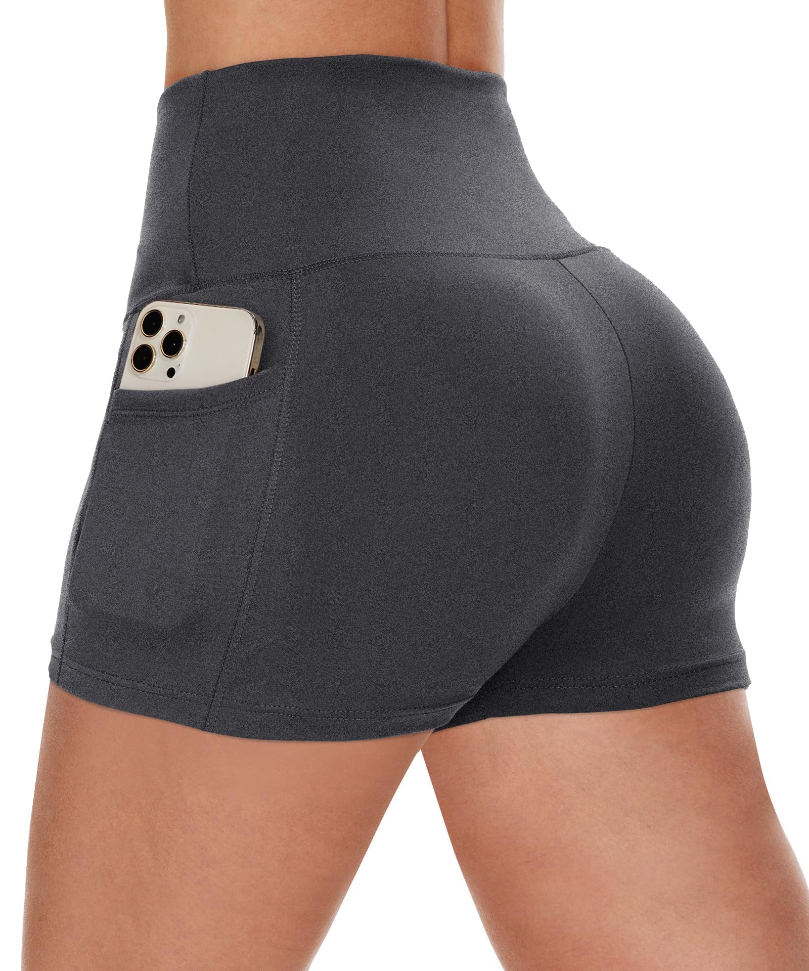 Women's High-Waist Biker Shorts with Pockets