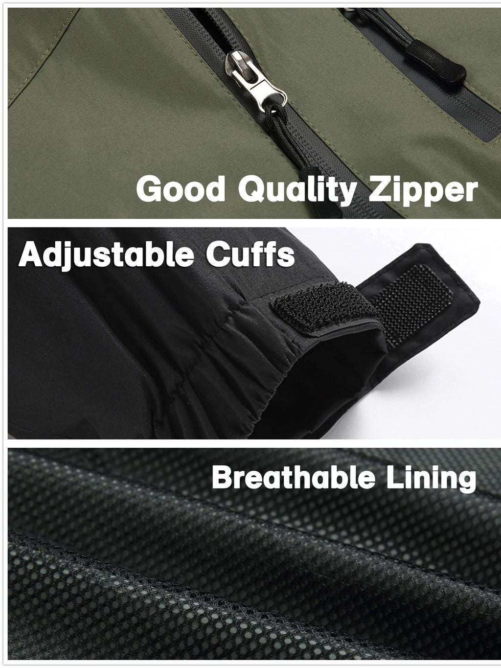 Men's Waterproof Lightweight Hooded Windbreaker Jacket