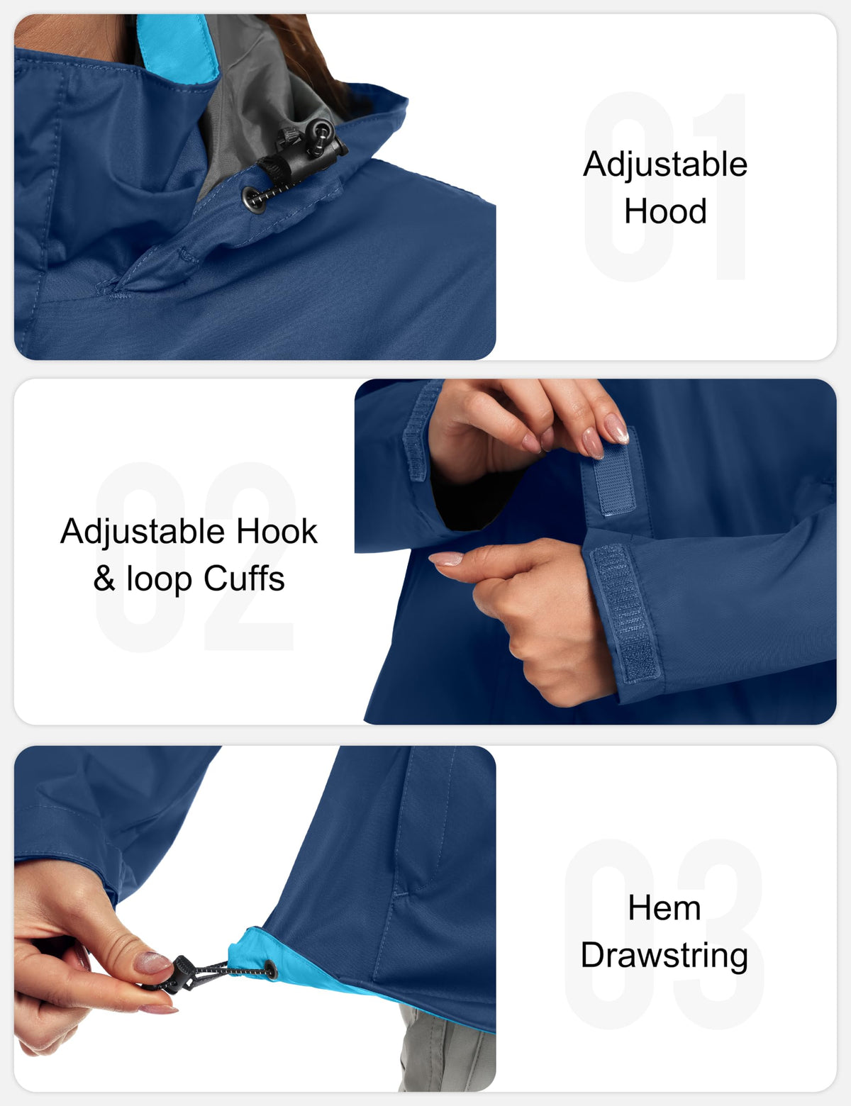 Women's Waterproof Hooded Hiking Rain Jacket