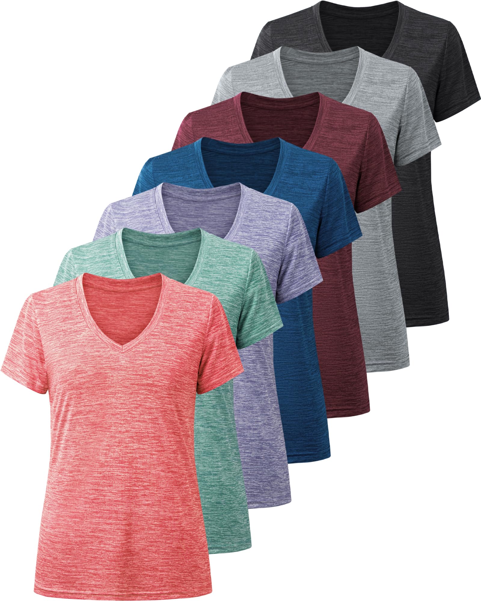 BALENNZ Workout Shirts for Women, Moisture Wicking Quick Dry Active Athletic Women's Gym Performance T Shirts