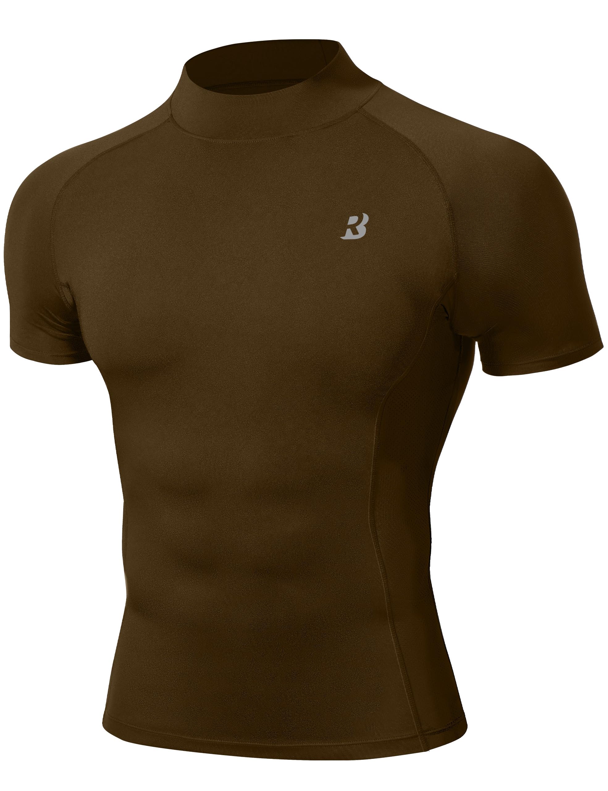 Men's Mock-Neck Short-Sleeve Compression Shirt