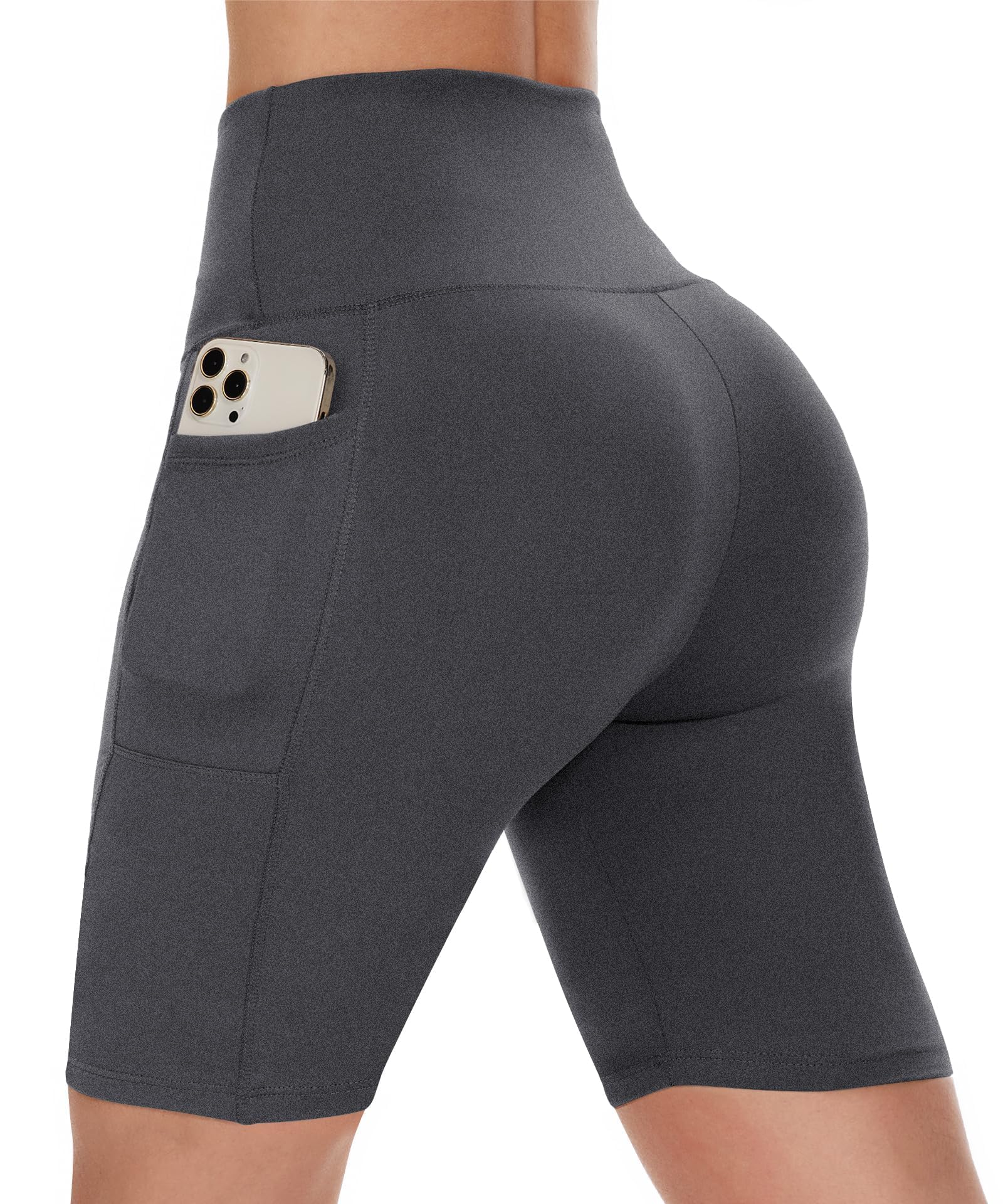Women's High-Waist Biker Shorts with Pockets