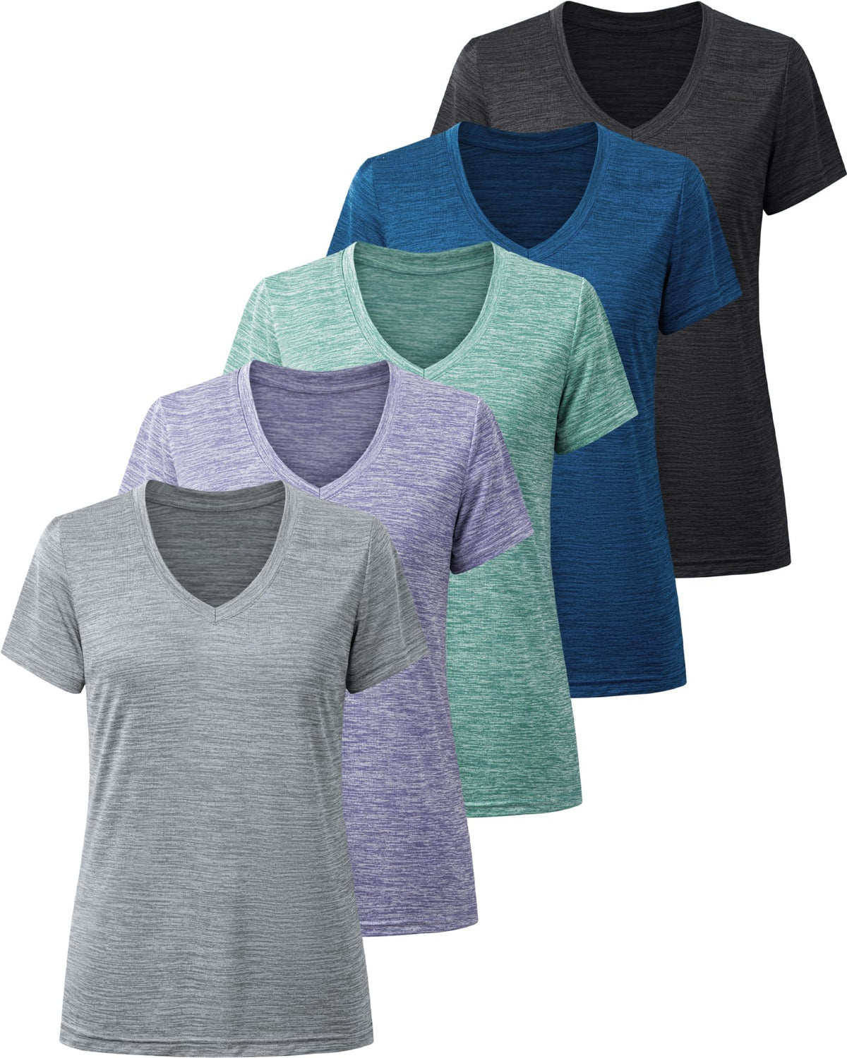 BALENNZ Workout Shirts for Women, Moisture Wicking Quick Dry Active Athletic Women's Gym Performance T Shirts