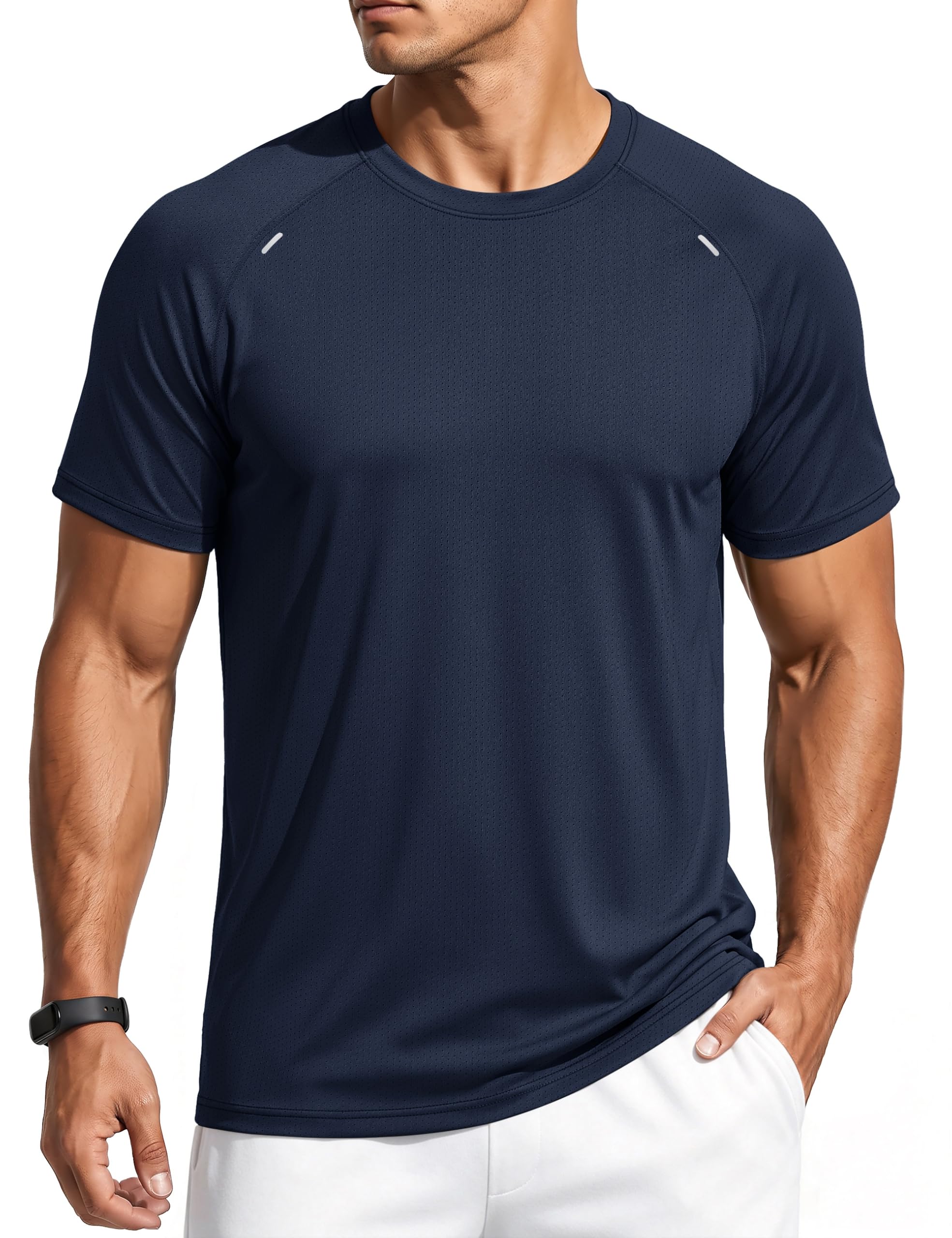 TACVASEN Men's Workout Shirts Dry Fit Mesh Short Sleeve Athletic T-Shirts