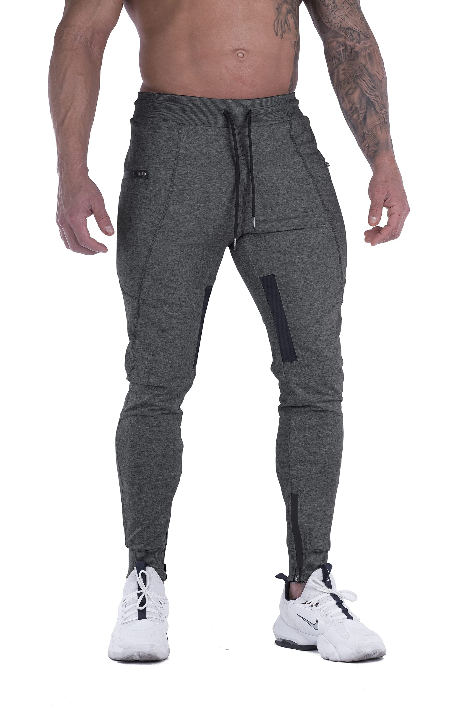 FIRSTGYM Mens Joggers Sweatpants Slim Fit Workout Training Gym Jogger Pants