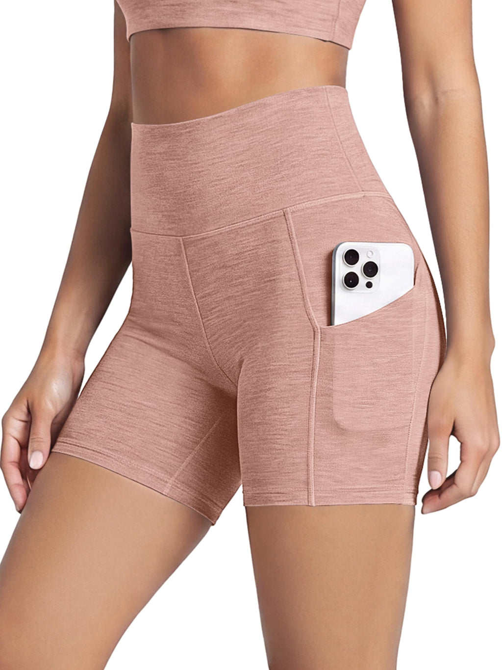 Women's High-Waist Tummy-Control Biker Shorts with Pockets