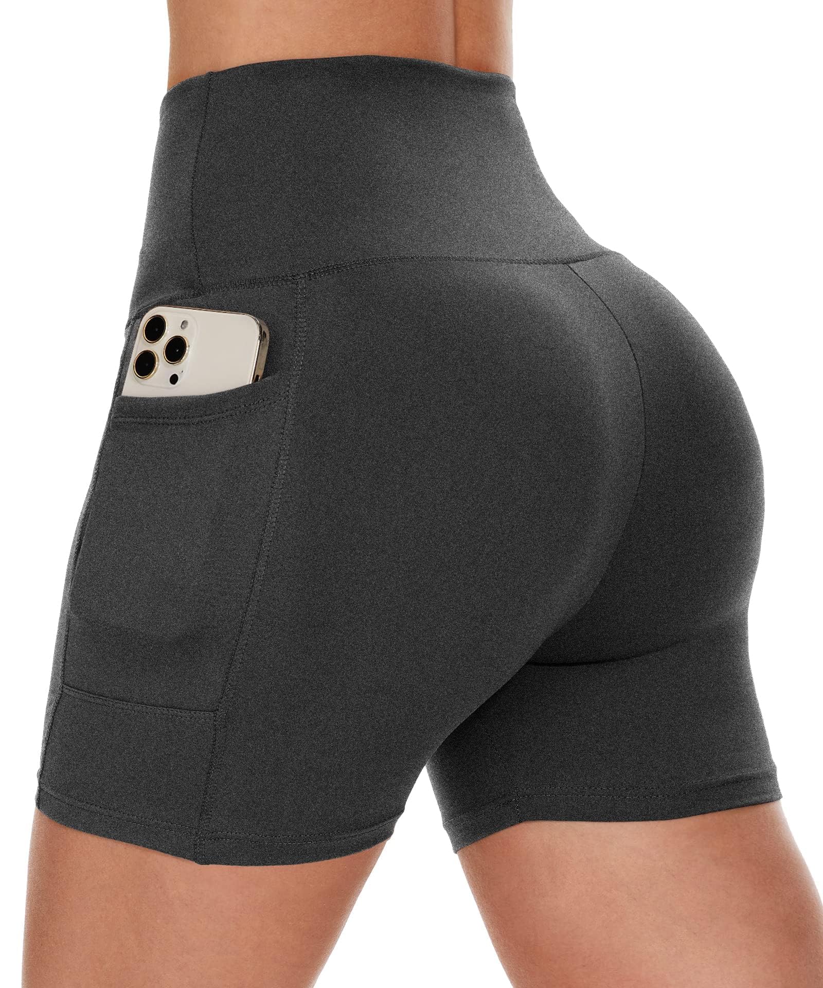 Women's High-Waist Biker Shorts with Pockets