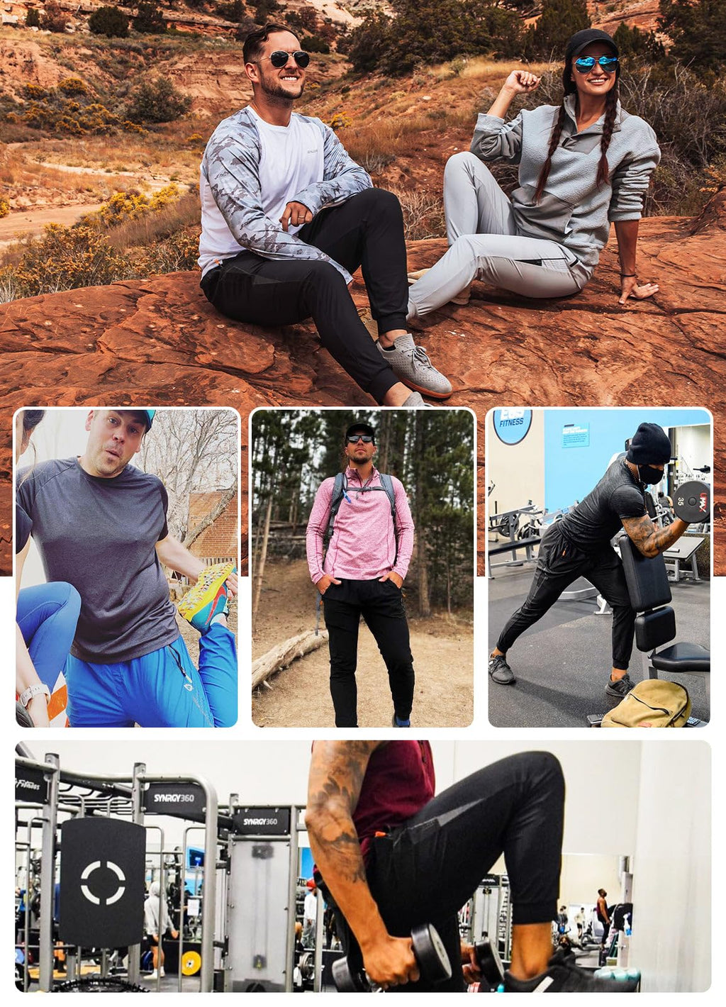 Men's Lightweight Running Joggers with Zipper Pockets