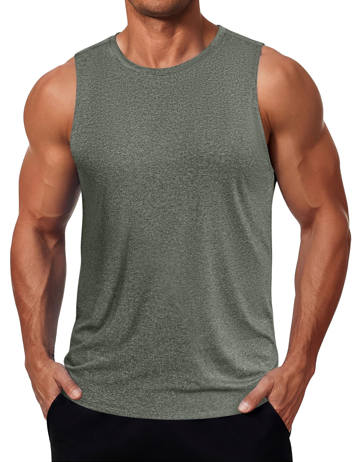 COOFANDY Mens Dry Fit Workout Tank Top Sleeveless Gym Muscle Shirt UPF 50+ Summer Running Athletic Tshirts