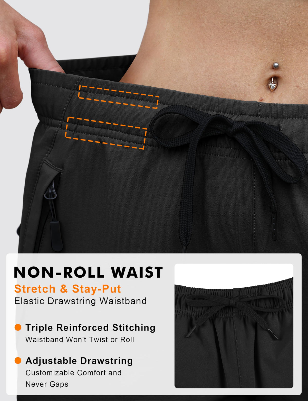 Women's UPF 50+ Lightweight Stretch Cargo Hiking Pants