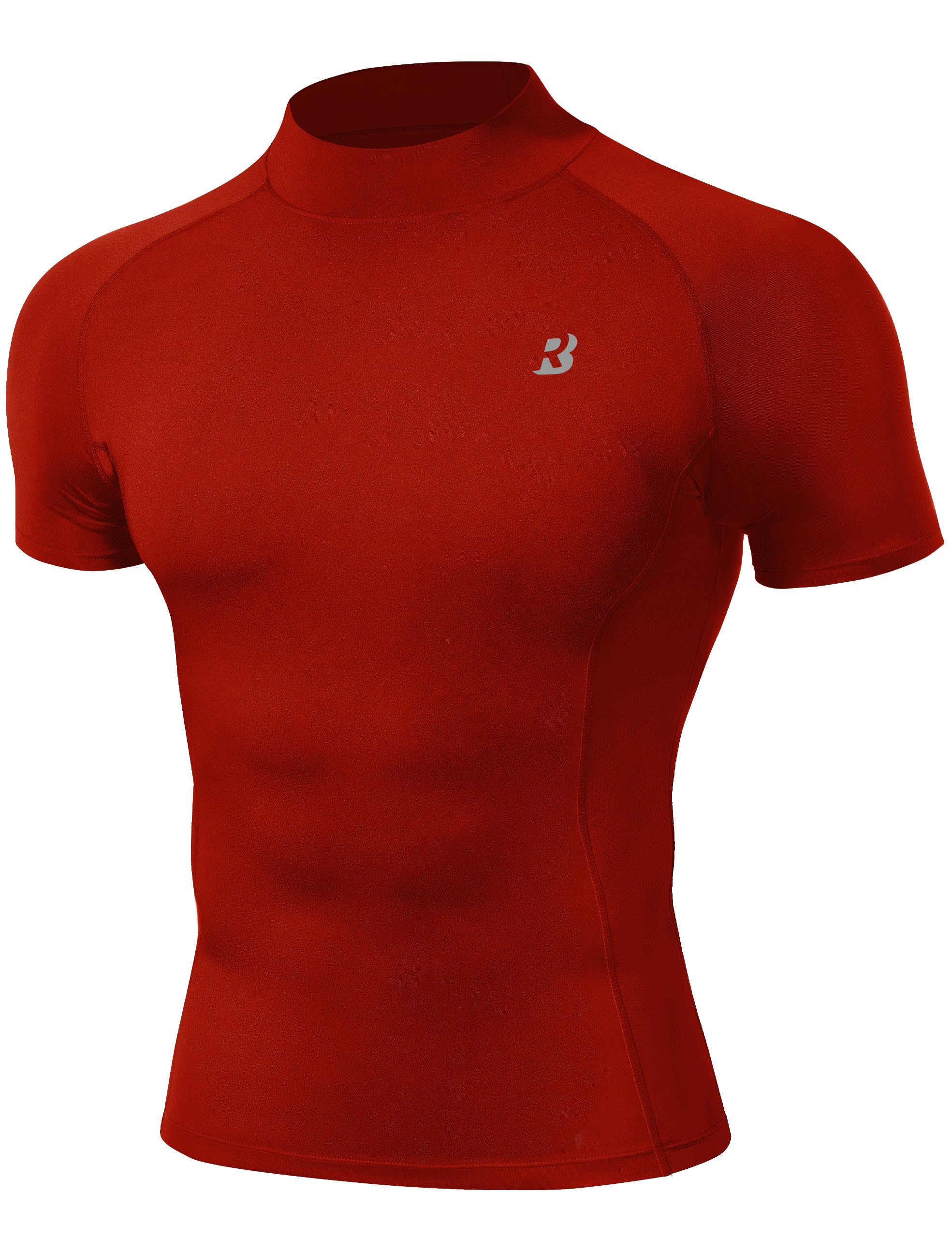 Men's Mock-Neck Short-Sleeve Compression Shirt