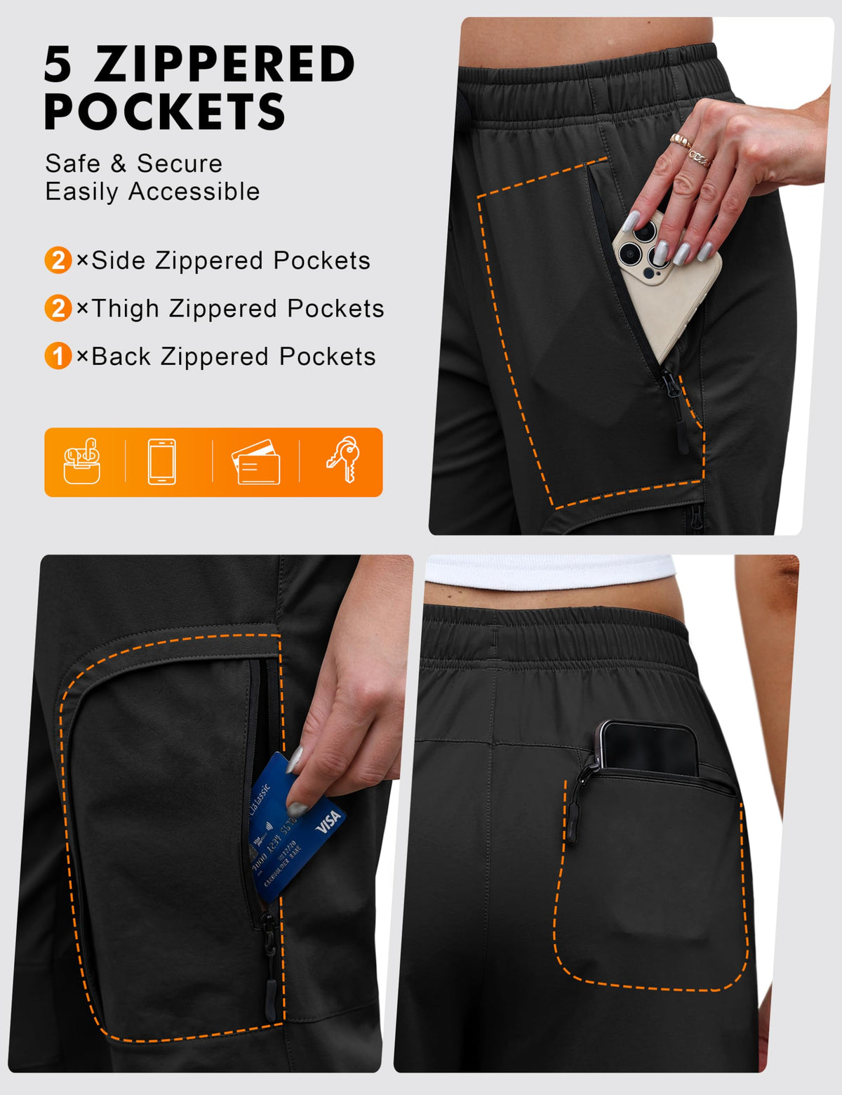Women's UPF 50+ Lightweight Stretch Cargo Hiking Pants