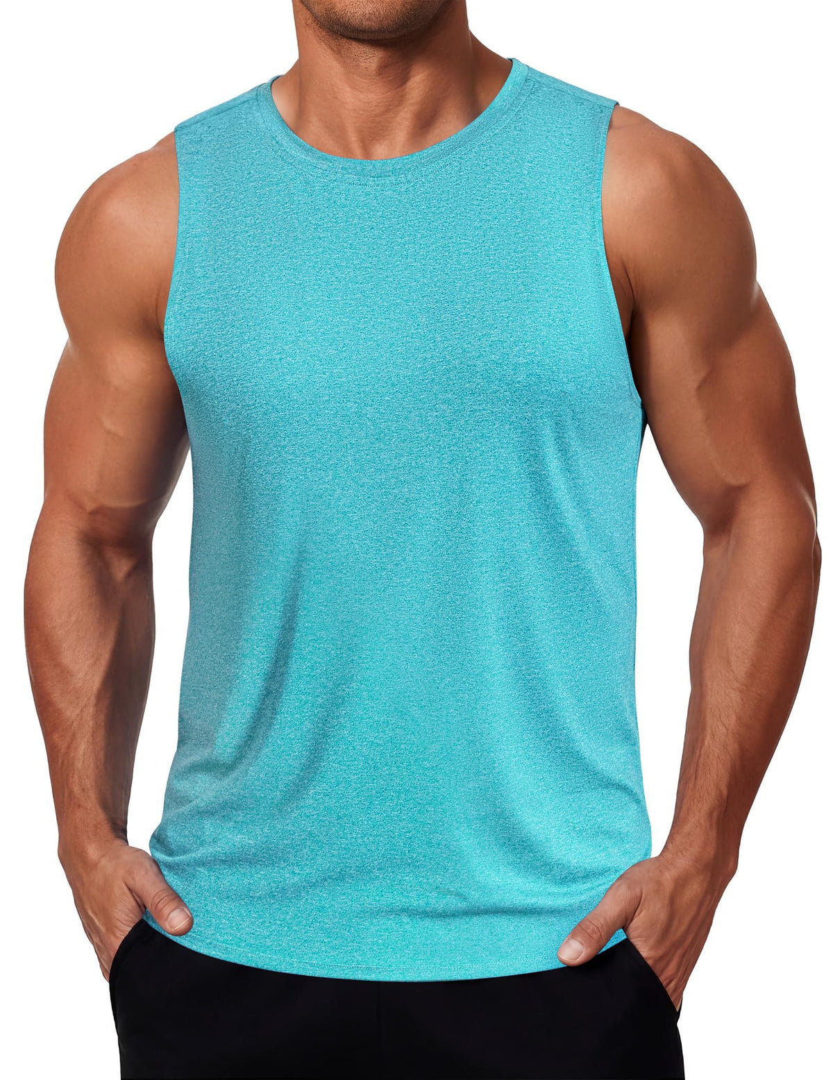 COOFANDY Mens Dry Fit Workout Tank Top Sleeveless Gym Muscle Shirt UPF 50+ Summer Running Athletic Tshirts