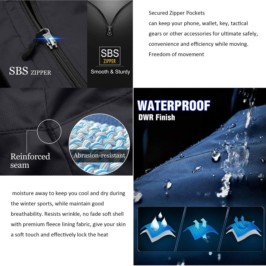 Men's Insulated Fleece-Lined Water-Repellent Hiking Pants