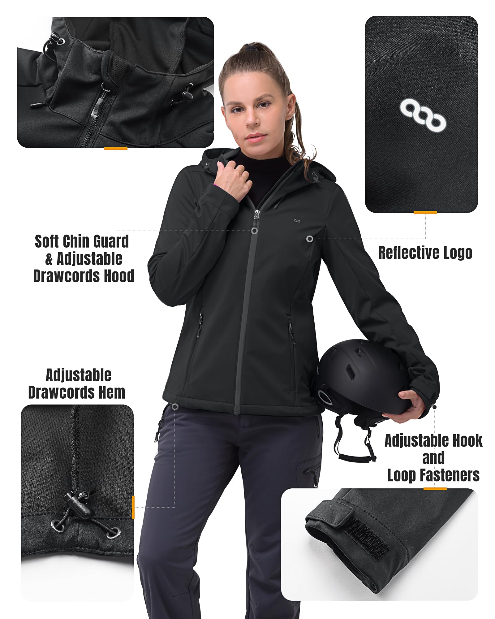 33,000ft Women's Softshell Jacket Waterproof Lightweight Windbreaker jacket
