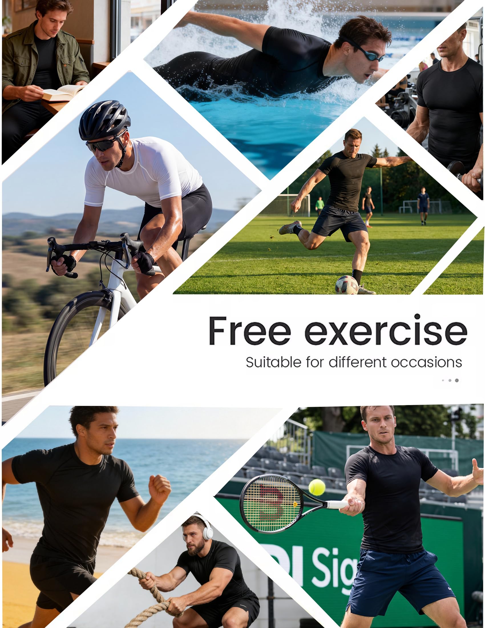 Veldtholos 4 Pack Men’s Compression Shirts Short Sleeve Workout Gym Tops