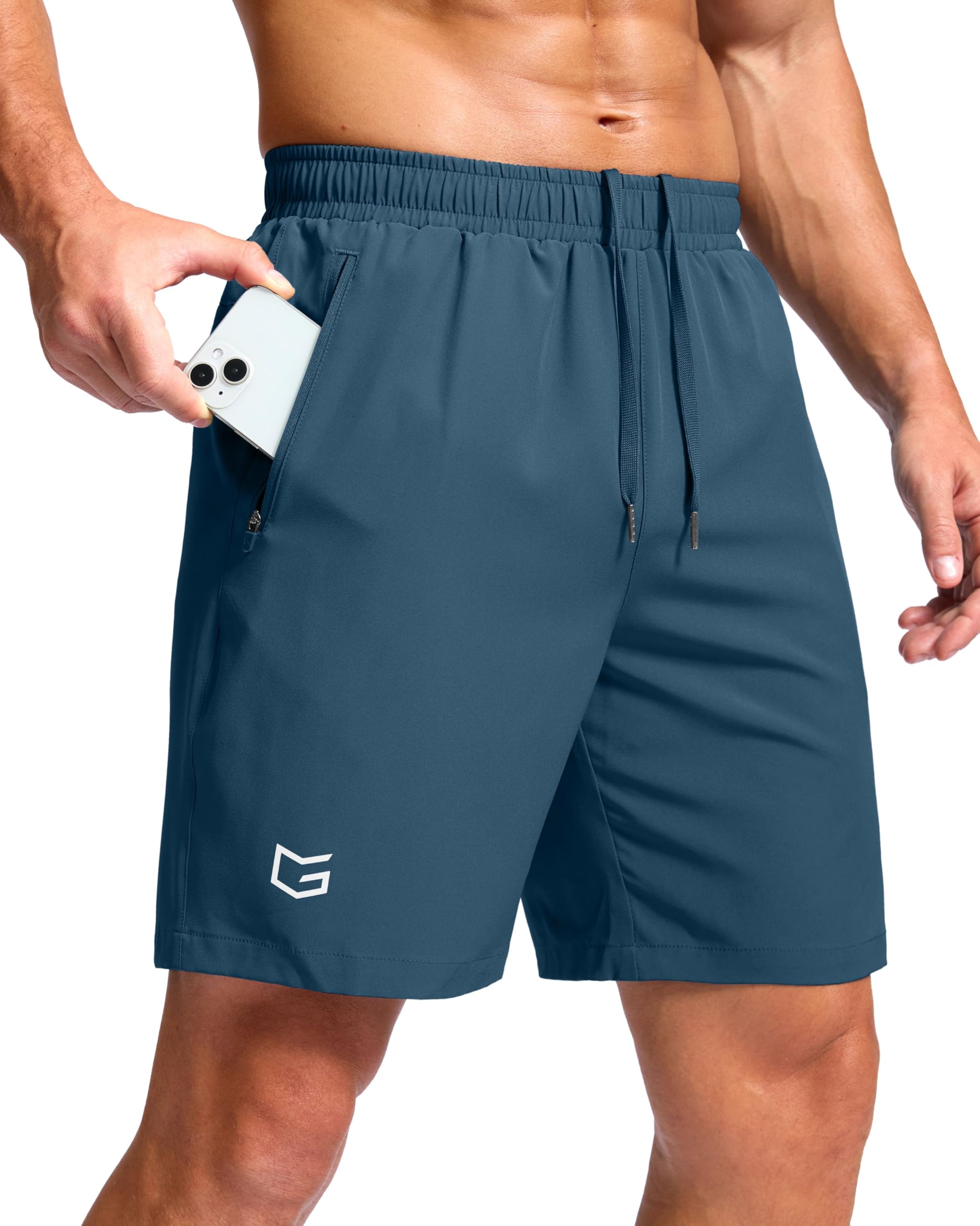 G Gradual Men's Athletic Running Shorts with 2 Zipper Pockets 7"/ 5"/ 9"
