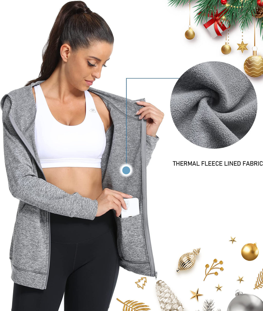 Women's Full-Zip Fleece-Lined Hoodie with Secure Pockets