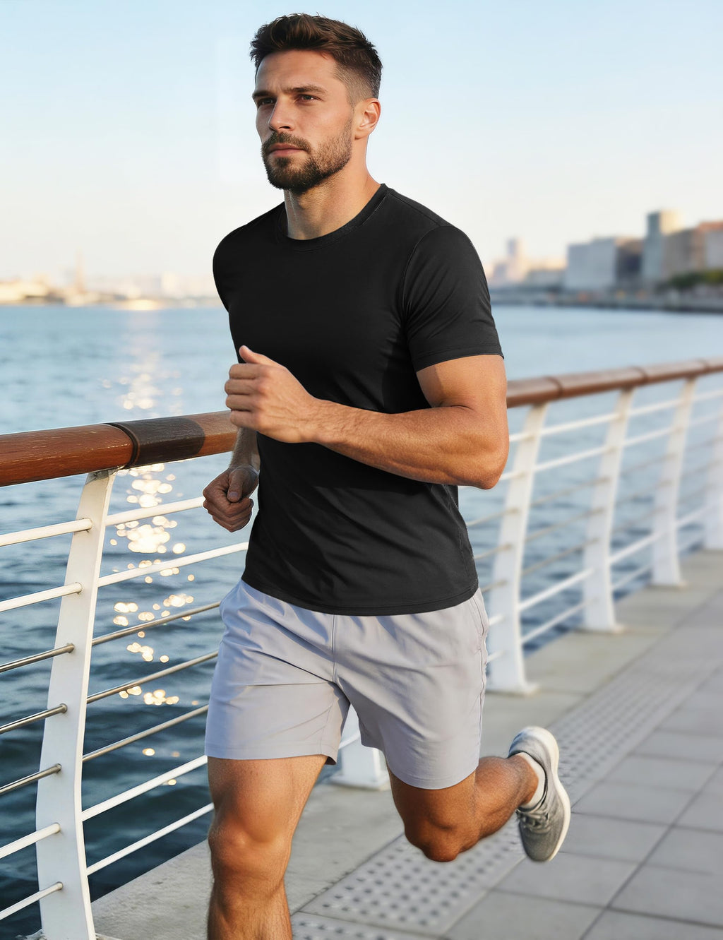 MAGCOMSEN Men's Short Sleeve UPF 50+ T-Shirt Quick Dry Workout Athletic Running Swim Tops Tee Rash Guard Performance Shirts