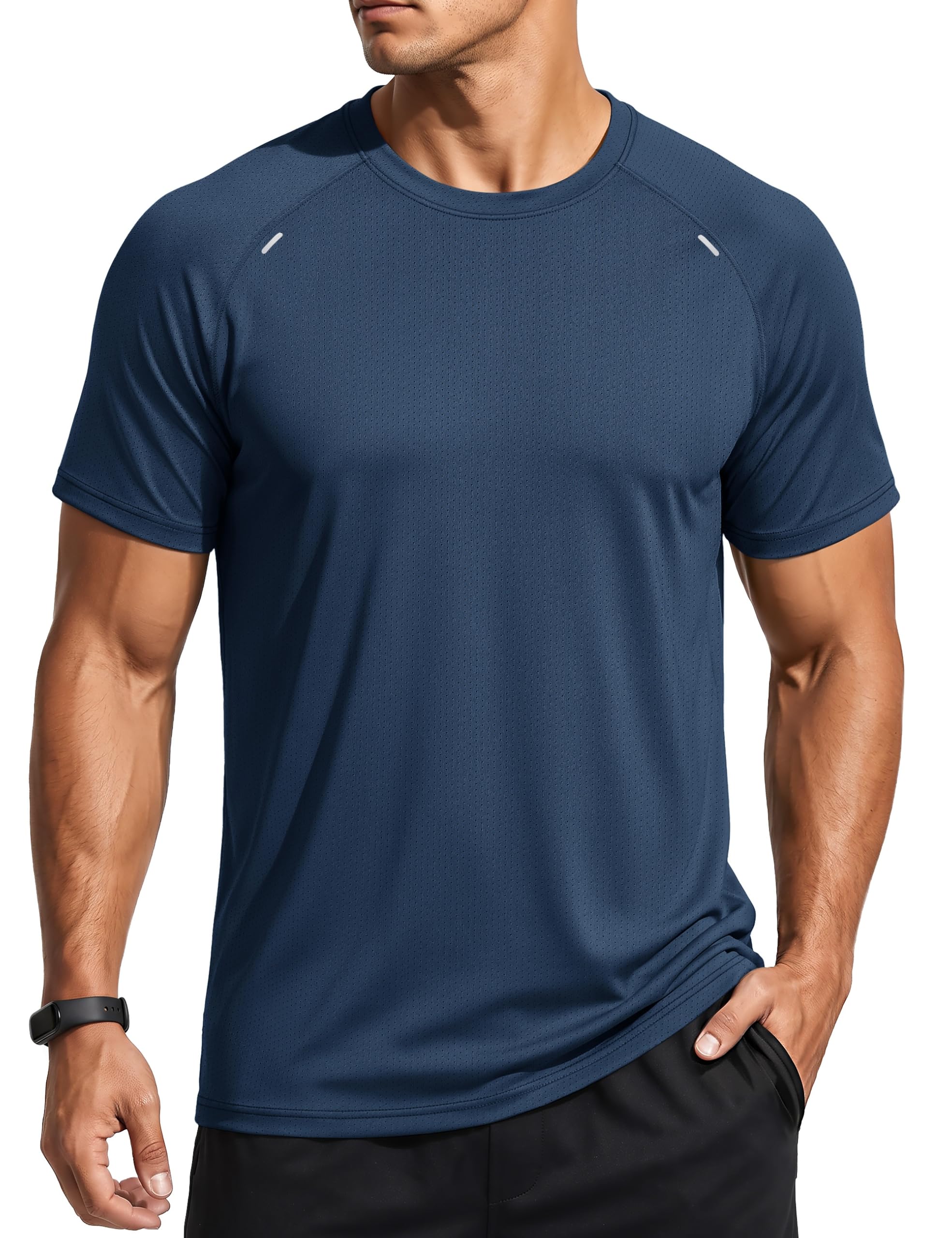 TACVASEN Men's Workout Shirts Dry Fit Mesh Short Sleeve Athletic T-Shirts