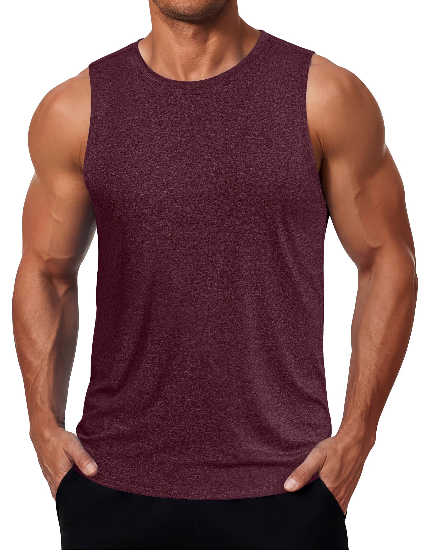 COOFANDY Mens Dry Fit Workout Tank Top Sleeveless Gym Muscle Shirt UPF 50+ Summer Running Athletic Tshirts