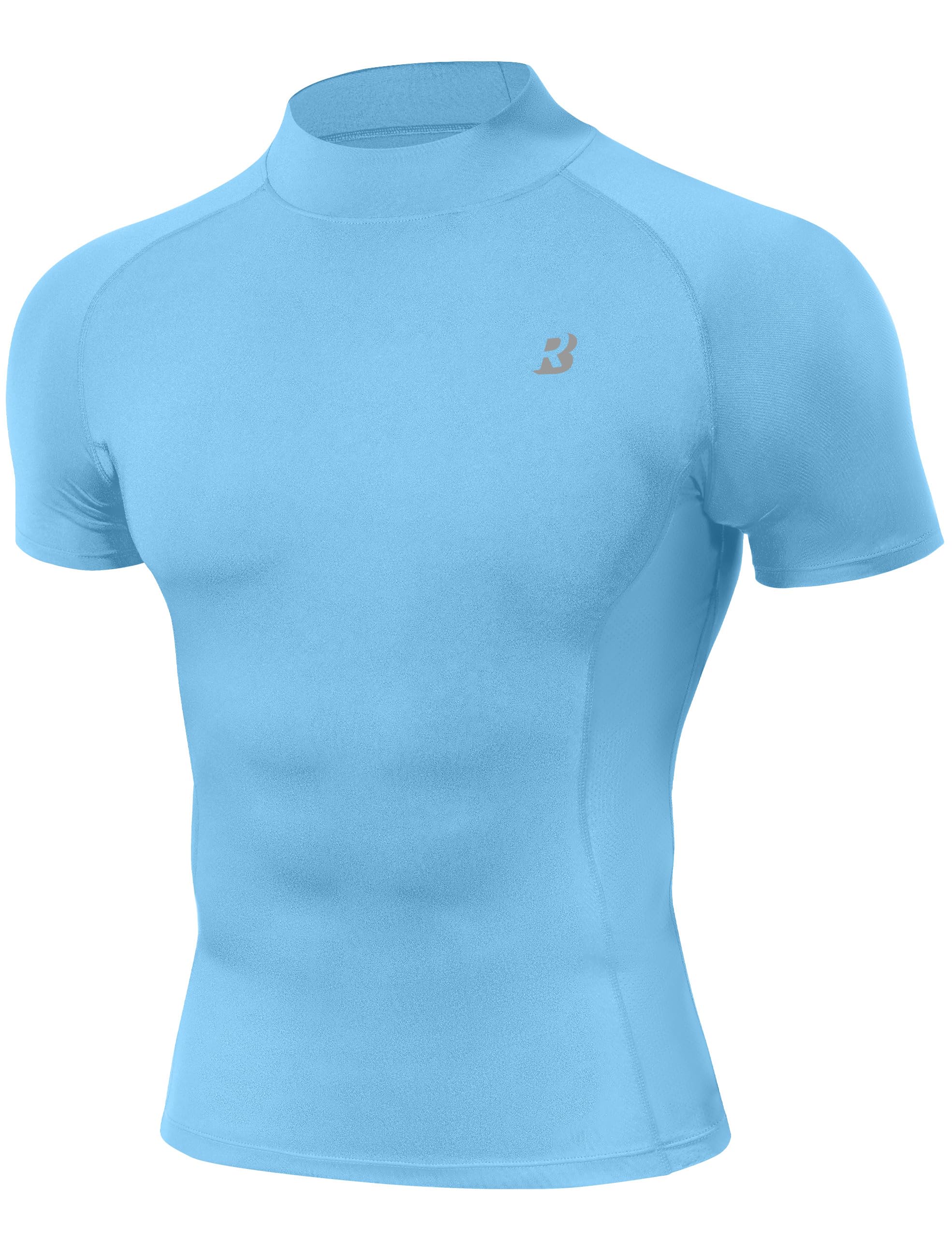 Men's Mock-Neck Short-Sleeve Compression Shirt