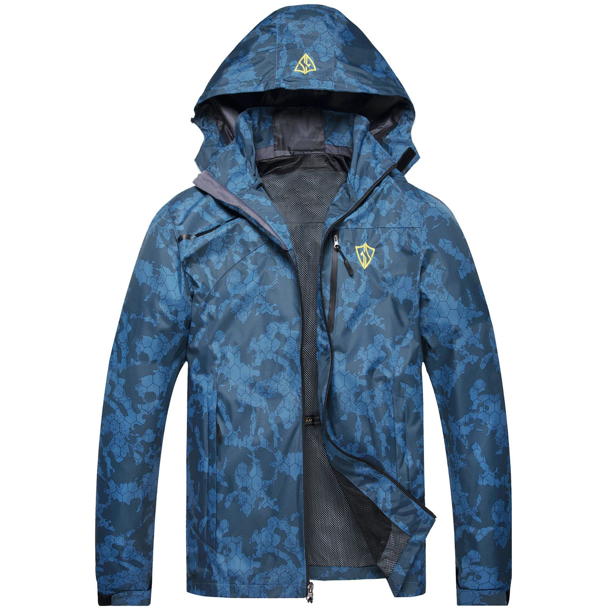 Men's Waterproof Lightweight Hooded Windbreaker Jacket