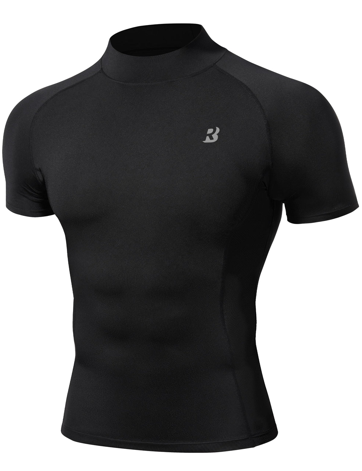 Men's Mock-Neck Short-Sleeve Compression Shirt
