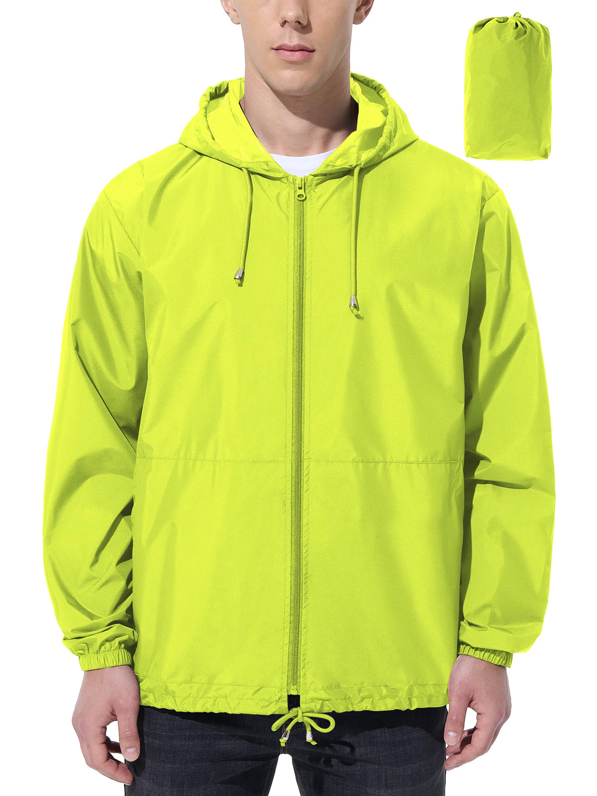 Men's Waterproof Lightweight Windbreaker Rain Jacket
