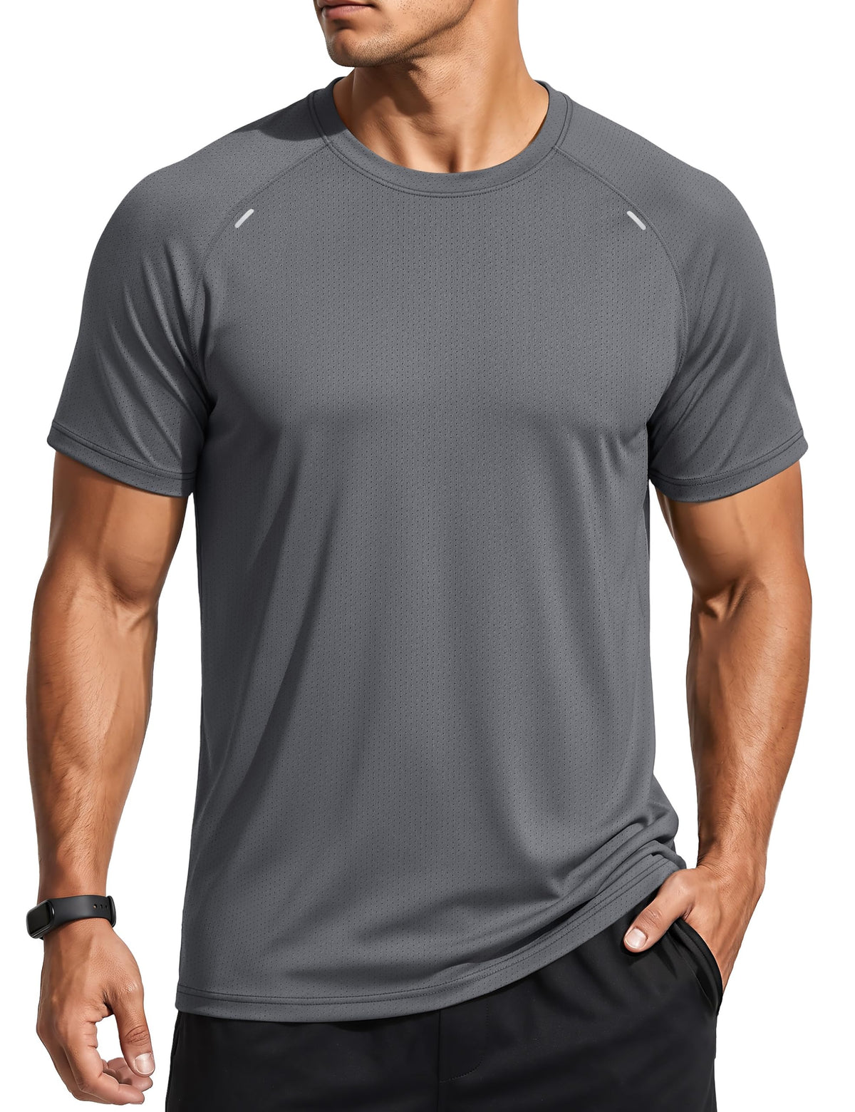 TACVASEN Men's Workout Shirts Dry Fit Mesh Short Sleeve Athletic T-Shirts