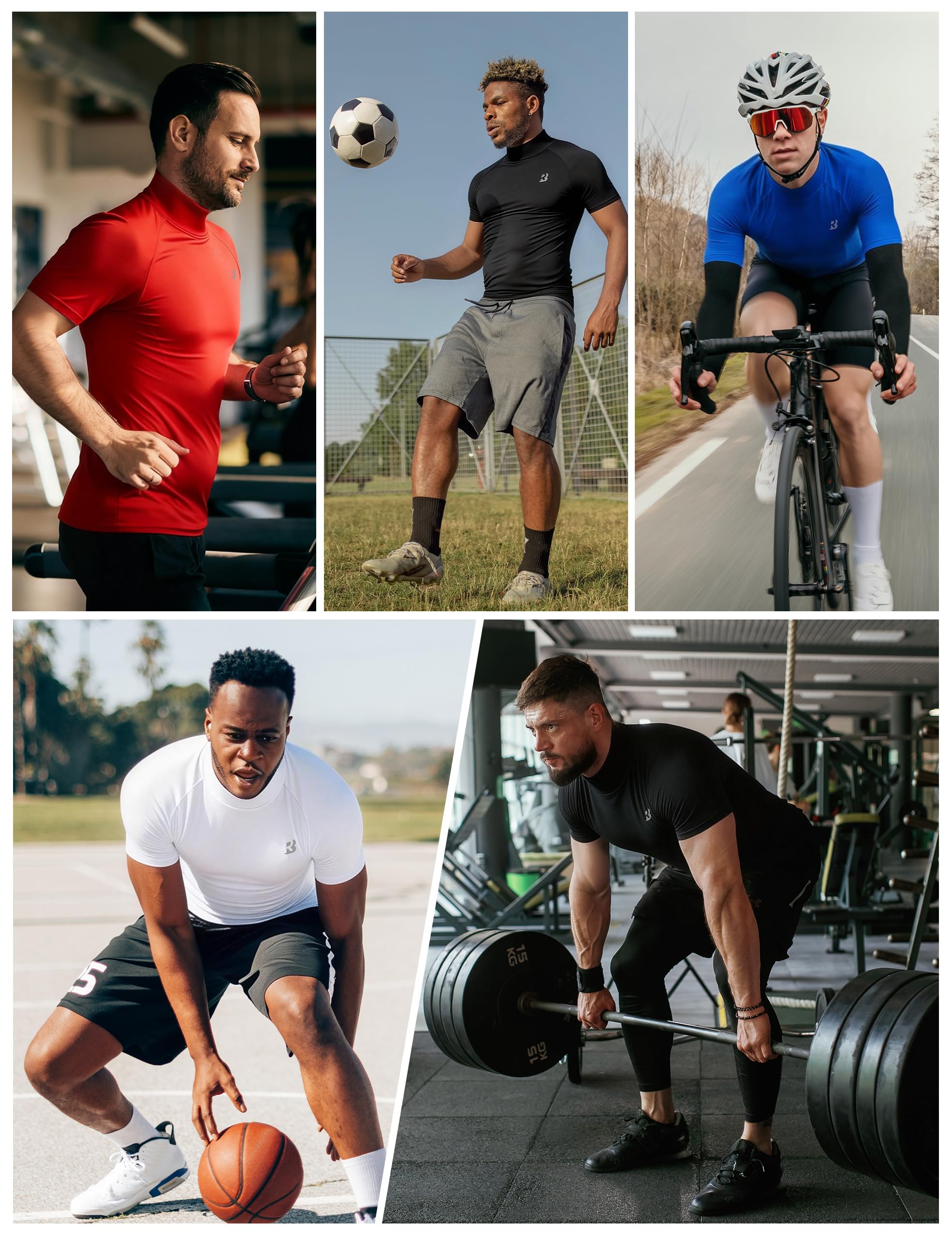 Men's Mock-Neck Short-Sleeve Compression Shirt