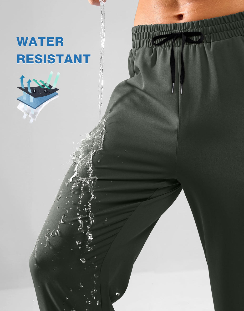 Men's Lightweight Quick-Dry Hiking Pants with Zipper Pockets