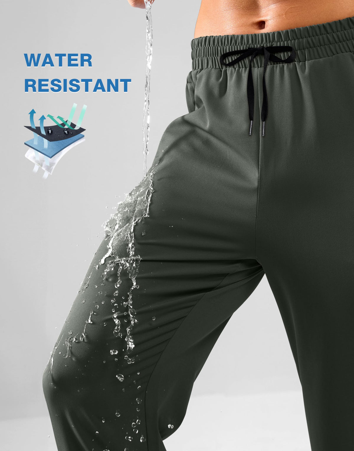 Men's Lightweight Quick-Dry Hiking Pants with Zipper Pockets