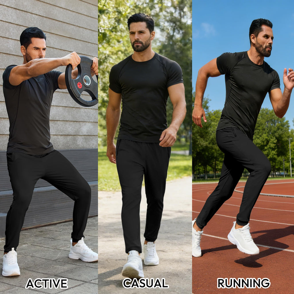 Men's Lightweight Athletic Sweatpants with Zipper Pockets