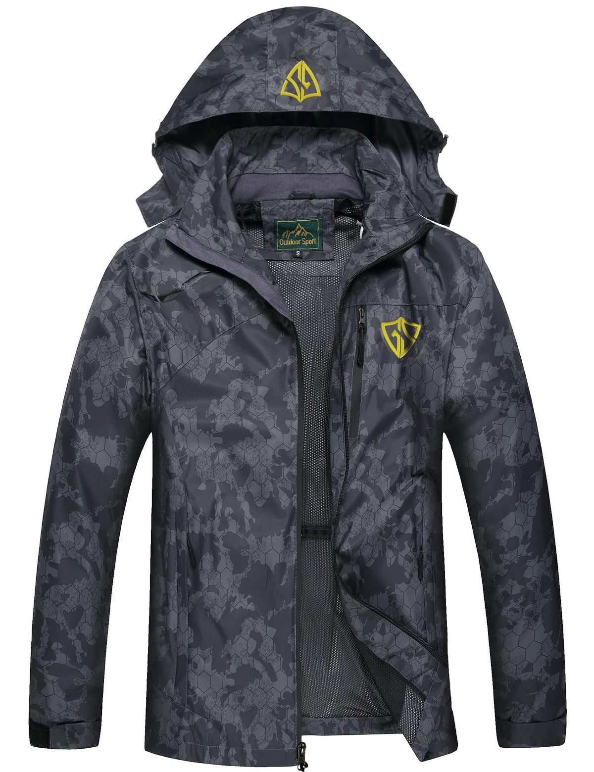 Men's Waterproof Lightweight Hooded Windbreaker Jacket