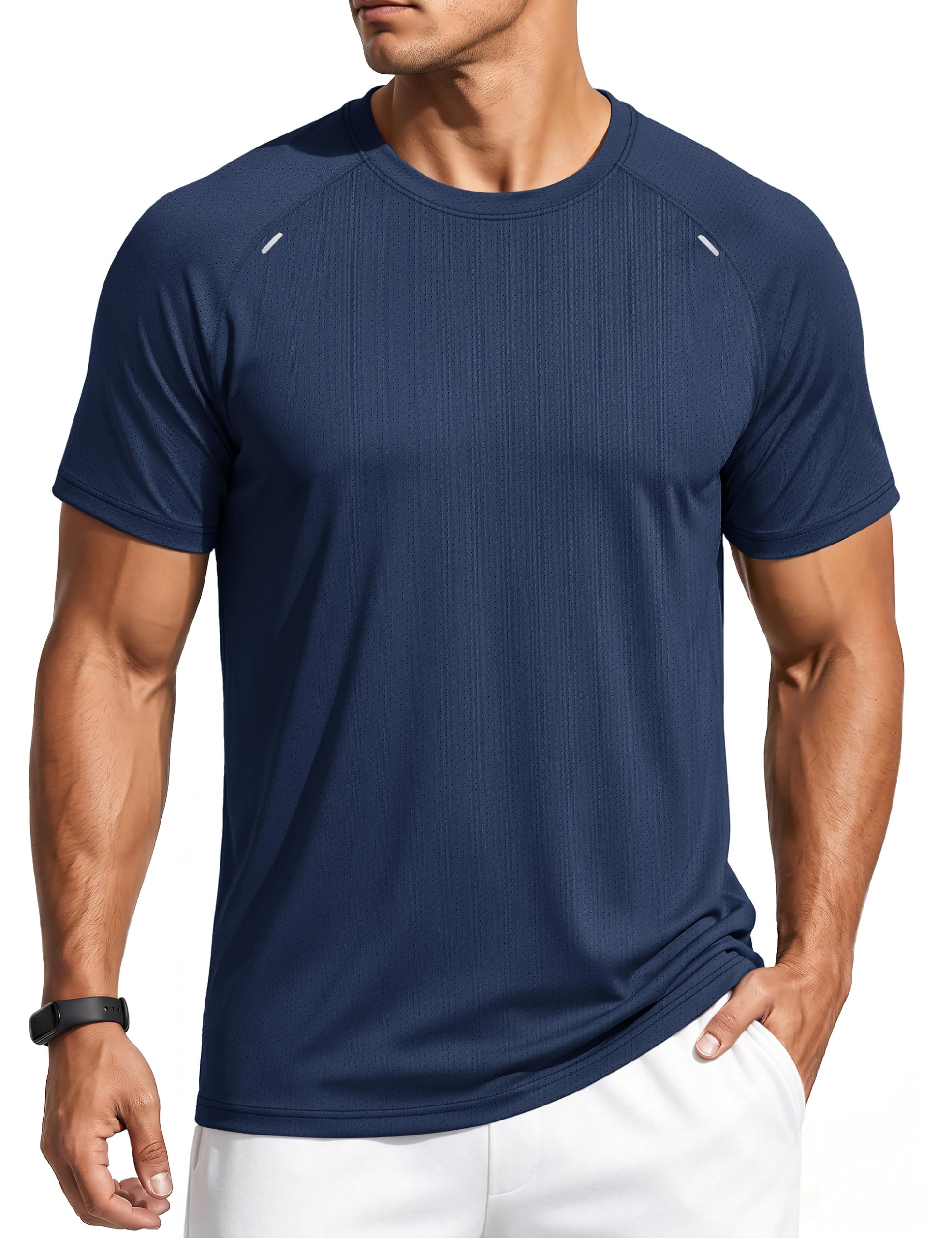 TACVASEN Men's Workout Shirts Dry Fit Mesh Short Sleeve Athletic T-Shirts