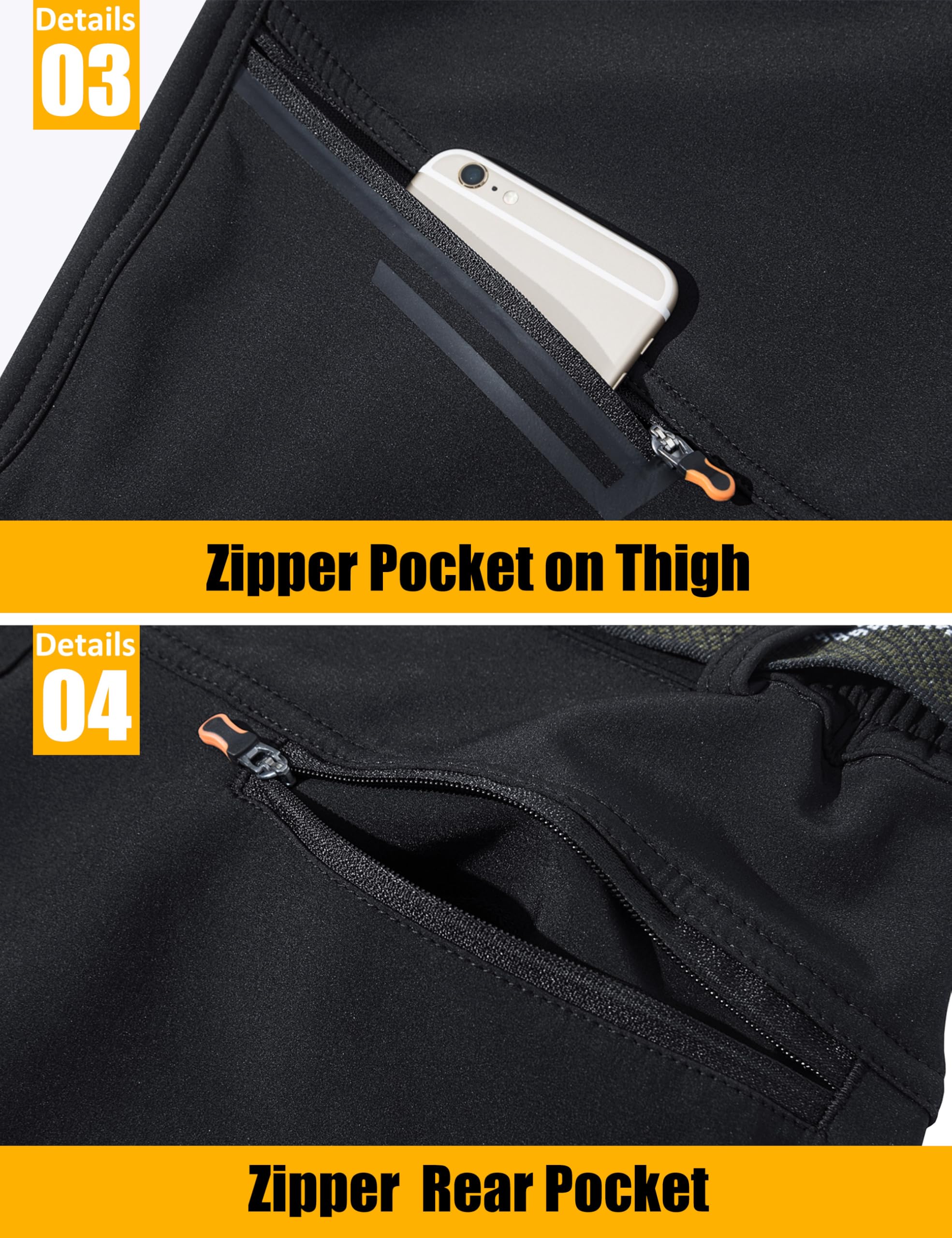 Men's Insulated Fleece-Lined Water-Resistant Hiking Pants
