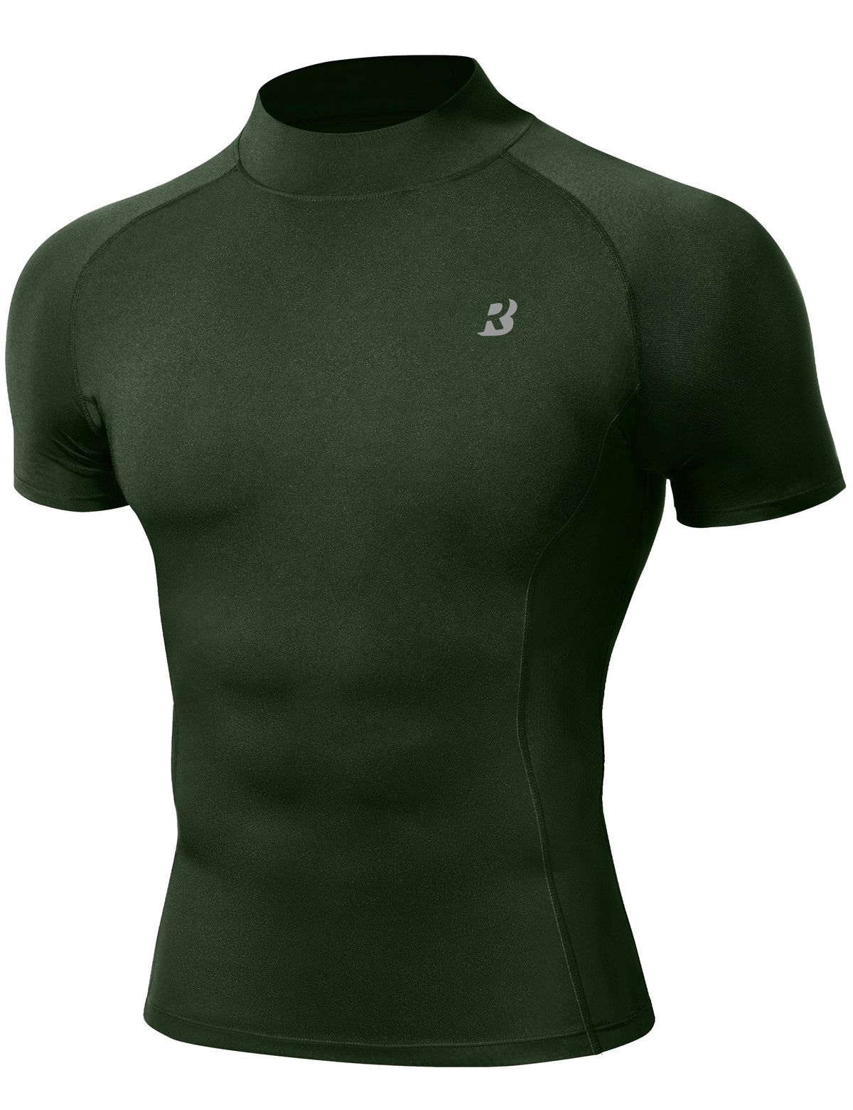 Men's Mock-Neck Short-Sleeve Compression Shirt