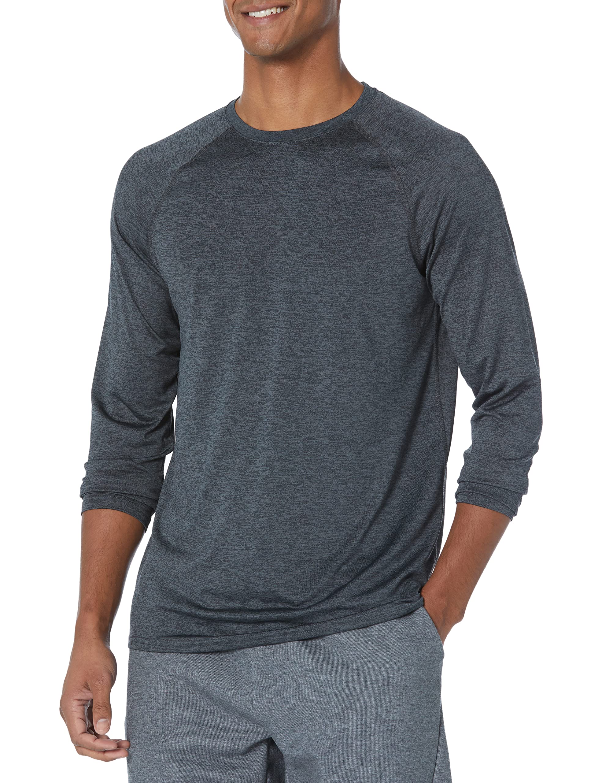 Amazon Essentials Men's Active Quick Dry Tech Stretch Lightweight Long-Sleeve T-Shirt (Available in Big&Tall)