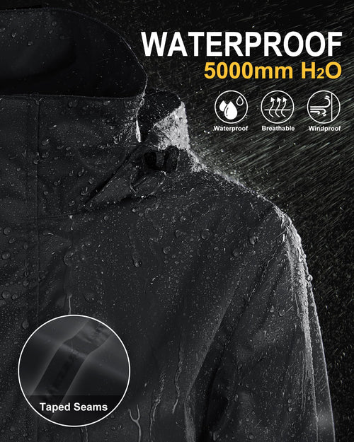 33,000ft Women's Rain Jacket Waterproof Lightweight Packable Raincoat