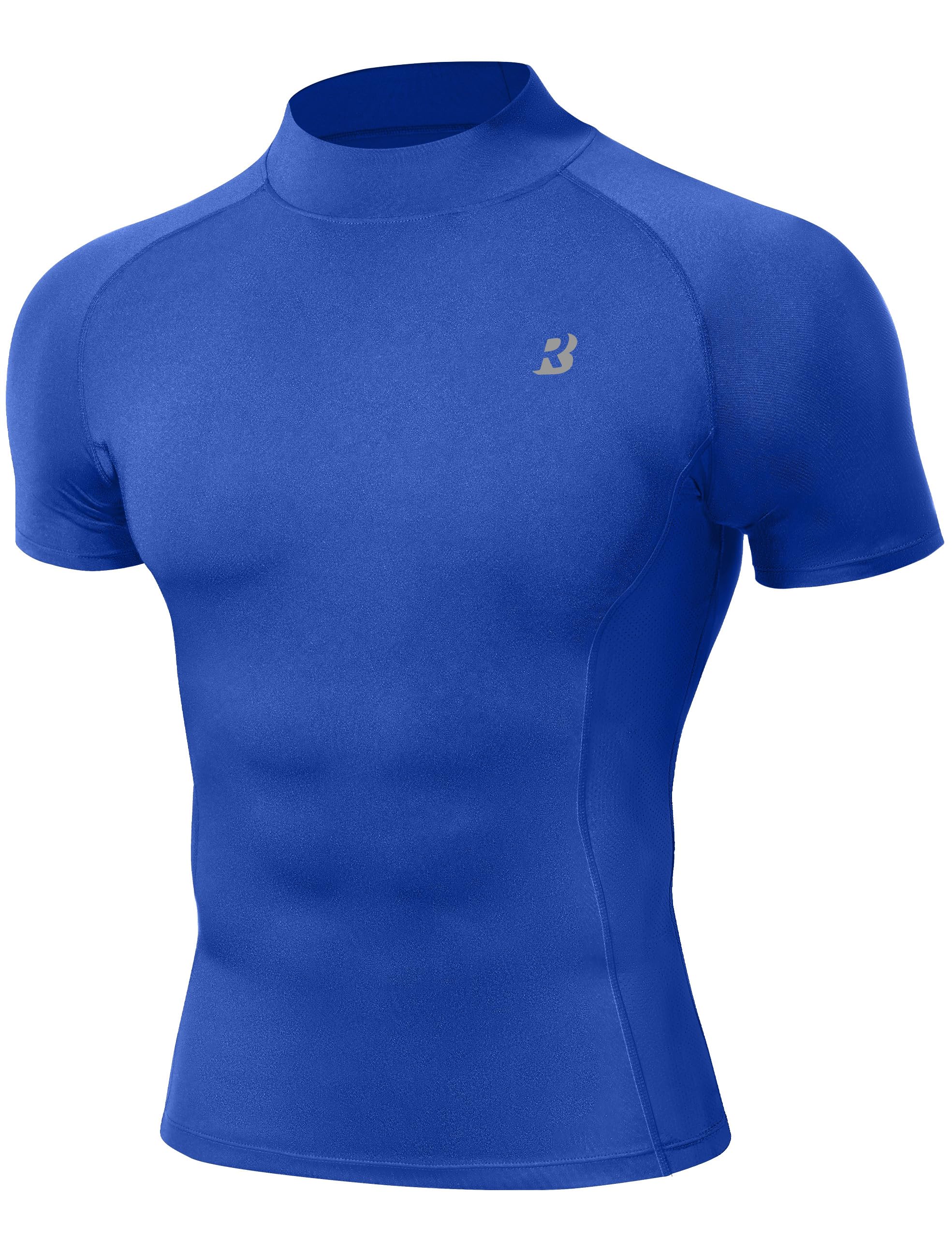 Men's Mock-Neck Short-Sleeve Compression Shirt