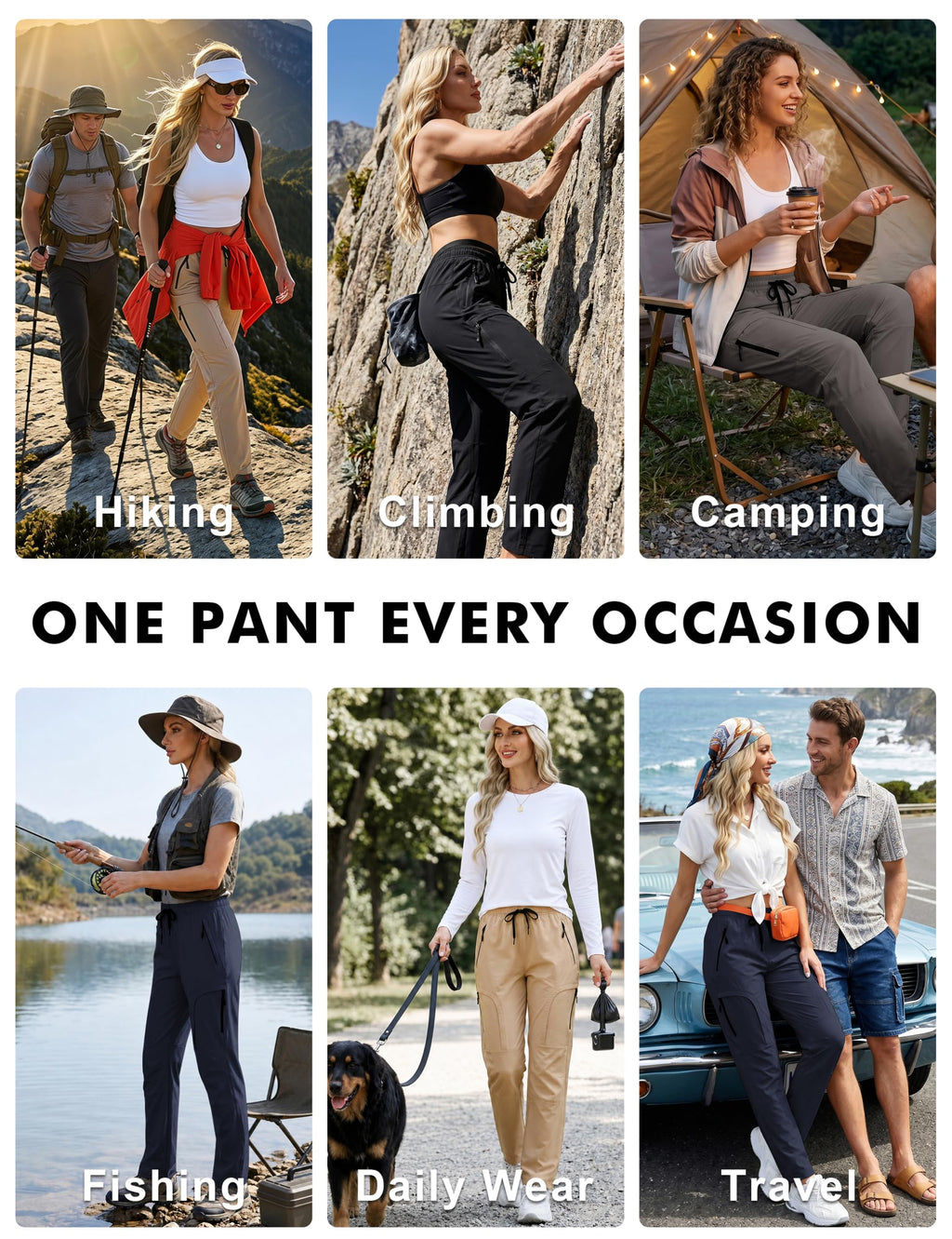 Women's UPF 50+ Lightweight Stretch Cargo Hiking Pants